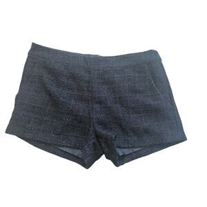 Monteau Women's Large L Navy and‎ Black Tweed Shorts